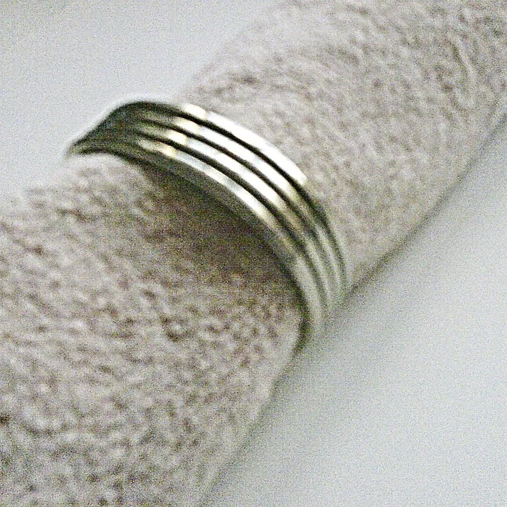 Set of 6 Silver Bracelets for Larger Wrist
